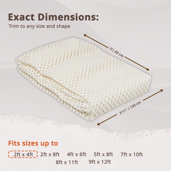 Rug Branch Rug Pad 6' x 9' Extra Strong Rug Pad Gripper, Thick, Slip and Skid Resistant Pads for Hard & Soft Floors, Under Carpet Mat Cushion and Hardwood Floor Protection