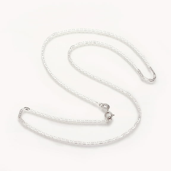 1 pc Anti-Tarnish Rhodium Plated 925 Sterling Silver Mariner Link Chain Necklaces with Spring Ring Clasps Platinum