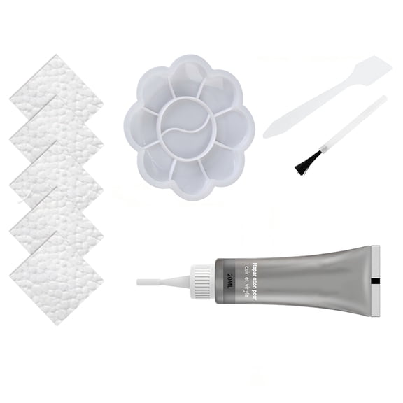 Gray Leather Repair Kit, Leather and Vinyl Restoration Set for Car Seats, Furniture, Upholstery Scratch and Tear Fix