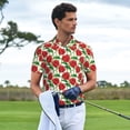 thumbnail image 6 of Balery Rose Flowers Printed Men’s Short Sleeve Polo Shirt, Midweight Men's Shirt,Golf Polo shirts -Large, 6 of 9