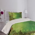 thumbnail image 4 of Ambesonne Rainforest Quilted Coverlet 2 Pcs, Butterfly, Twin Size, Green, 4 of 5