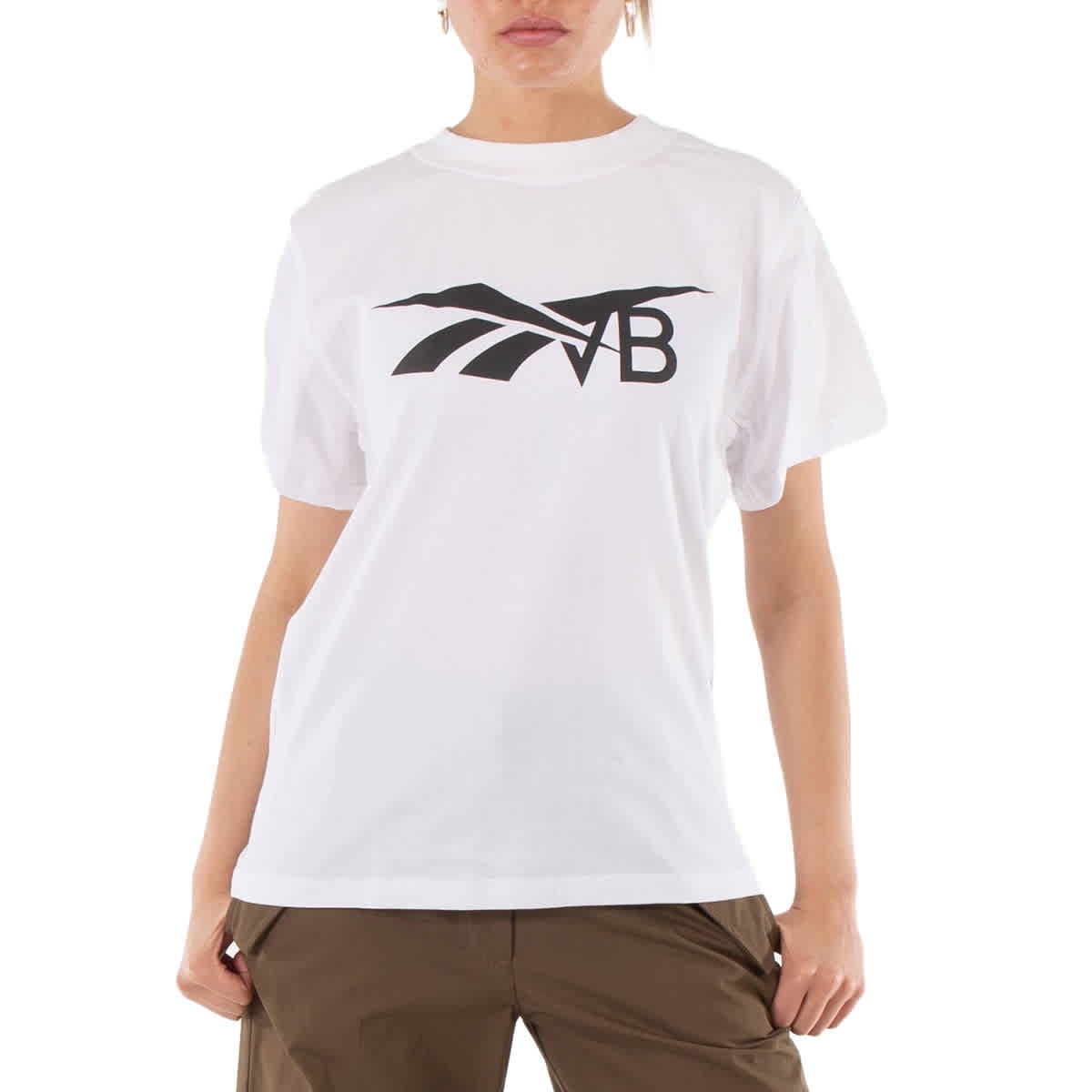 Reebok X Victoria Beckham Logo T-shirt in White, Size X
