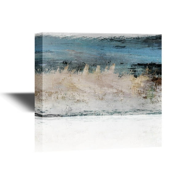wall26 - Canvas Wall Art - Abstract Landscape Artwork with Blue and Grey Colors - Gallery Wrap Modern Home Art | Ready to Hang - 32x48 inches