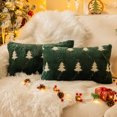 thumbnail image 1 of Christmas Tree Embroidered Throw Pillows Set of 2 Packs, Winter Soft Fluffy Christmas Decorative Throw Pillow Covers Decor for Home Sofa Couch Bed Room, 1 of 6