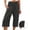 Black, variant on SMihono Women's Loose Shrink Wide Leg Pants High Waisted Straight Pants Women's Casual Pants Capris Business Office Casual Long Pants Capris Black 4