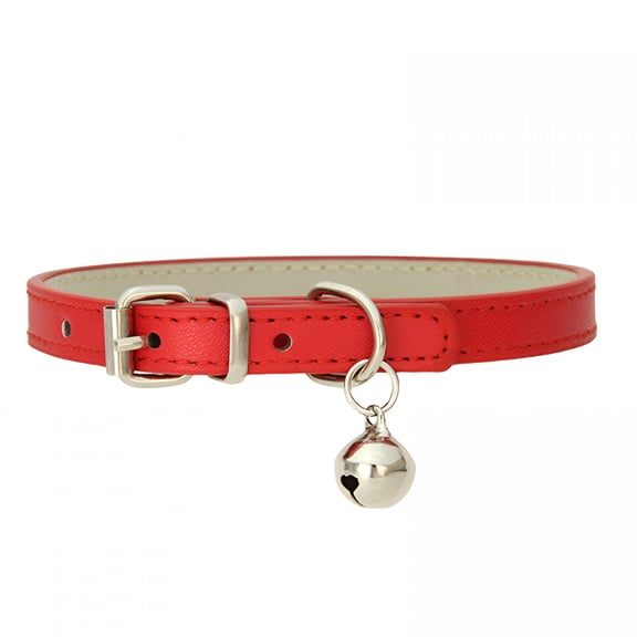 GASTROPOD 2026 New Dog Collar with Bell Soft Pu Leather Cat Collars Adjustable Buckle for Xs Extra Small Medium Tiny Female Male Boys Girls Pets Puppy Kitten Teacup Yorki