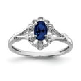 thumbnail image 4 of 925 Sterling Silver Rhodium-Plated Created Sapphire and Diamond Ring Size 10, 4 of 6
