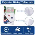 thumbnail image 2 of 4th of July Cartoon Mouse Patriotic Rectangle Tablecloth 60x120 Inch, America Flag Anemone Flower Decorative Table Cloth Dining Table Cover, American USA Firework Dinner Party Picnic Decoration, 2 of 5