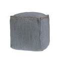 thumbnail image 4 of LR Home Square Gray Braided Cotton and Jute Pouf Ottoman, 18" H x 18" W, 4 of 6