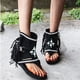 thumbnail image 5 of Amzcrzy Zapatos de mujer,Zapatos de mujer,Zapatillas de mujer, Sandalias con borlas bohemias retro para mujer y niña, zapatos de playa romanos, botas Sandalias Mujer Zapatillas De Casa, 5 of 9