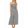 thumbnail image 2 of Summer Dresses for Women Beach Maxi Dress Spaghetti Strap Striped Boho A Line Wedding Guest Flowy Long Dress Black XL, 2 of 8