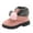 Pink, variant on WAYUTE Girls' Autumn and Winter Snow Boots Thick Soles Non Warm Comfortable Solid Color Zipper Shoes