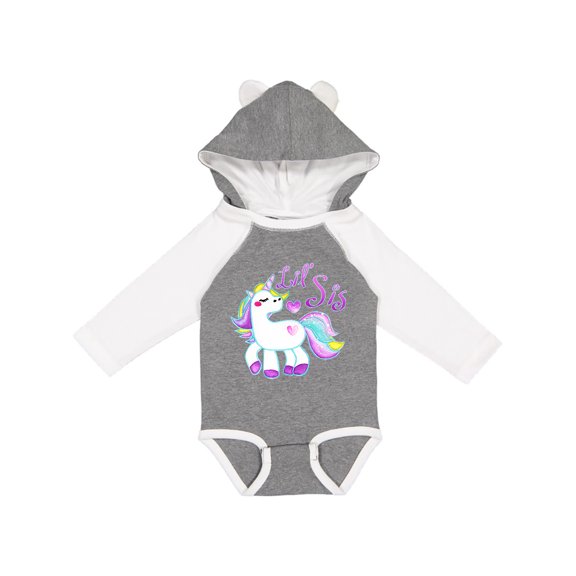 Inktastic Lil Sis Unicorn Little Sister Girls Long Sleeve Baby Bodysuit