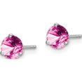 thumbnail image 2 of 14K White Gold Round Created Pink Sapphire Earrings (Width 5.4) (Length 5.4) - Jbsp, 2 of 5