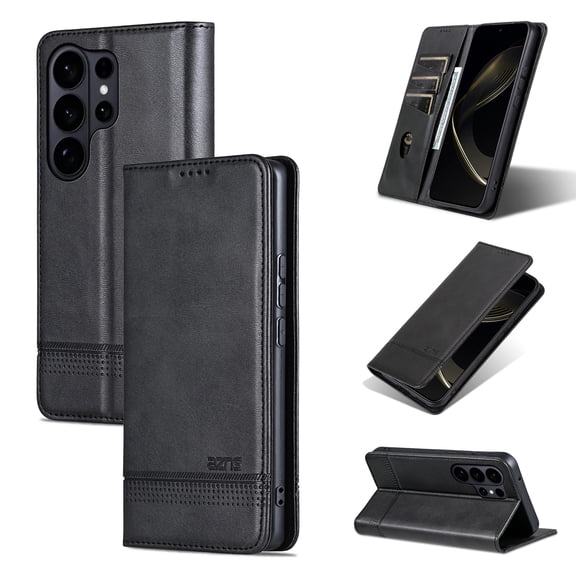 Dteck Wallet Case for Samsung Galaxy S26 Ultra,PU Leather Wallet Folio Case with Card Slots Shockproof Kickstand Cover for Samsung Galaxy S26 Ultra,Black