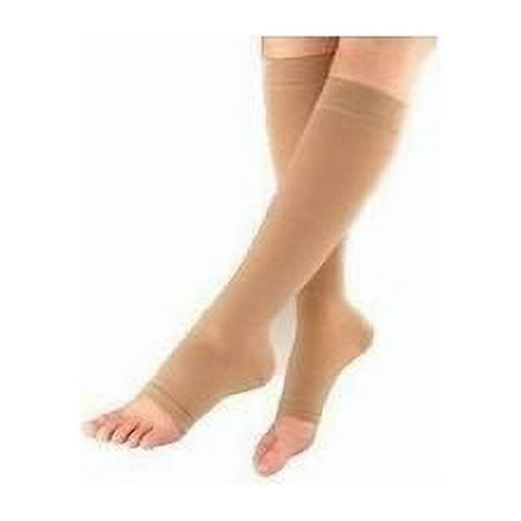 Sigvaris Essential 863 Opaque 30-40 Open Toe Knee High Compression Stockings Crispa MS Short