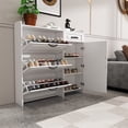 thumbnail image 4 of Miniyam Shoe Cabinet, Shoe Organizer with 3 Flip Drawers for Entryway, Hallway, White, 4 of 7