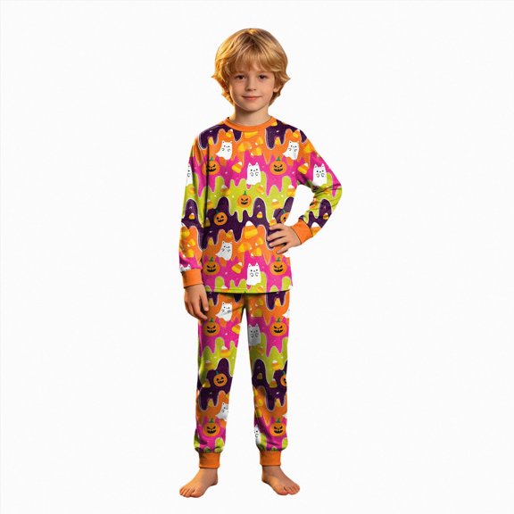 2-3 Years Toddler Halloween Gir Long Sleeved T Shirt And Plaid Pants Two Piece Set Halloween Pajama Pants Halloween Pajamas Kids