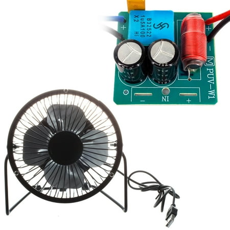 

4-Inch 360-Degree Rotating USB Powered Metal Electric Mini Desk Fan with 60W 2 Way Audio Speaker Frequency Divider