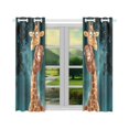 thumbnail image 2 of BSDHOME Funny Giraffe with a Little Monkey Window Curtain Kitchen Curtain 26x39 inches (Two Pieces), 2 of 3