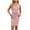 Pink, variant on Sleepwear for Women Waffle Knit Tank Nightgown Comfy Drawstring Waist Sleeveless Sleep Dress