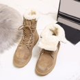 thumbnail image 3 of NECHOLOGY Botas Mujer Adulto Femenino Zapatos Botines de mujer Zapatos de mujer Botas cálidas de suela gruesa Botas de longitud media cálidas de terciopelo informales y de moda (Brown, 7.5), 3 of 7