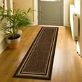 thumbnail image 5 of Ottomanson Border Kitchen Runner Rug 1'10" x 7' - Non Slip Low Pile Carpet, Dark Brown, 5 of 13