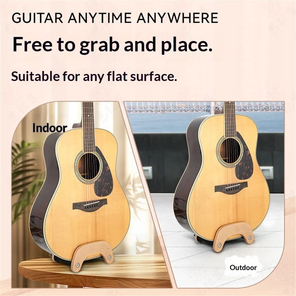 Adjustable Acoustic Guitar Stand - Solid Wood Portable Floor Holder - Lightweight Travel Friendly Design for Classical/Nylon String Guitars (Not Suitable for Electric Guitars)