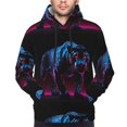 thumbnail image 2 of Bingfone Futuristic Purple Panther Men's Drawstring Hoodie Long Sleeve Pocket Sweatshirts-Small, 2 of 6