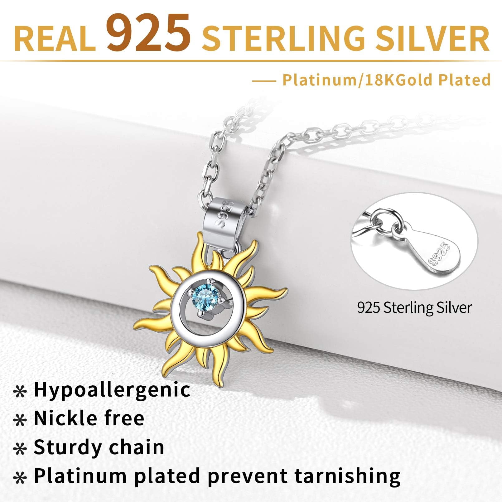 ChicSilver 925 Silver Sun Anklet, Delicate Women's Foot Jewelry for Summer - Beach Ready Charm, Gift Box Included