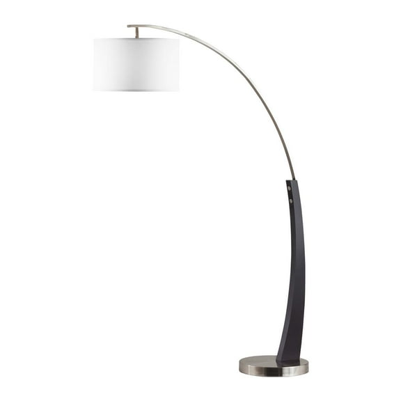 Plimpton 76" 1 Light Arc Floor Lamp - Espresso Wood and Brushed Nickel