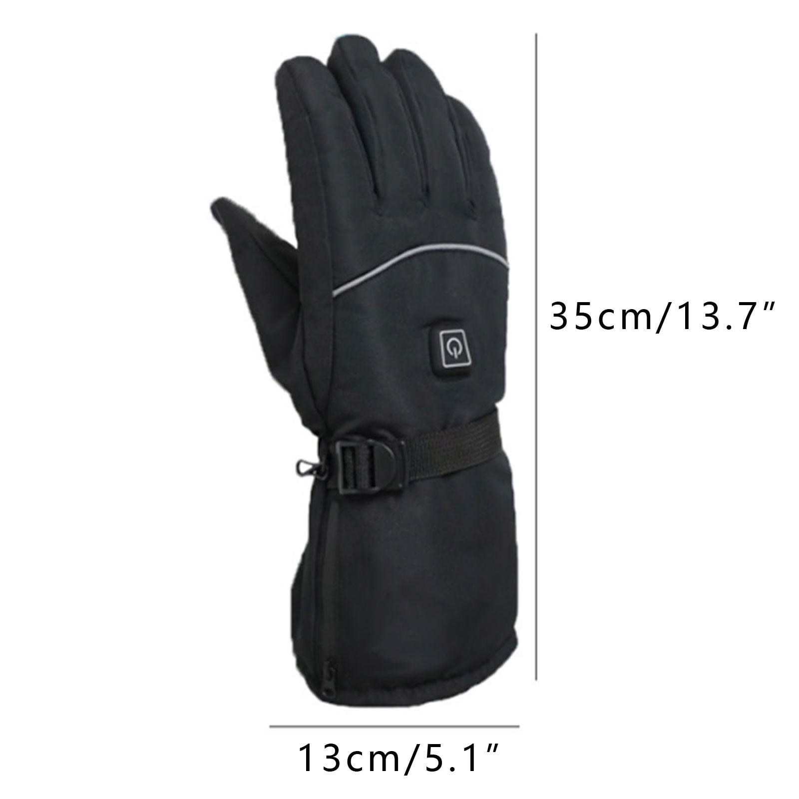Xfvqtps Mens and Womens USB Heated Gloves 3Rd Gear Temperature Regulation Full Finger Adjustable Buckle Cute Print Waterproof Warm for Cold Weather Winter Skiing Mittens Black