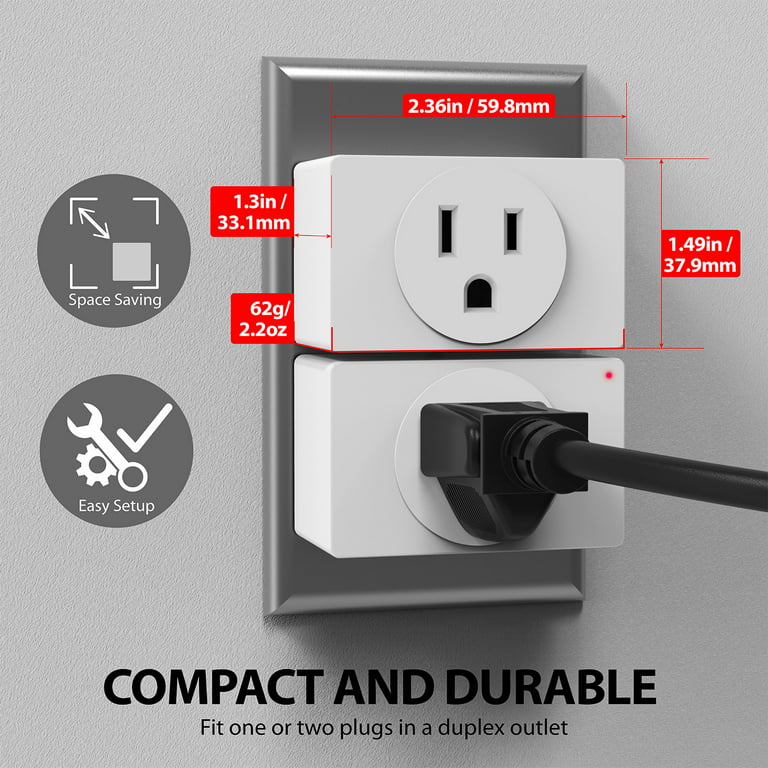 Fosmon Wireless Remote Control Electrical Outlet Switch 3 Outlets - ETL  Listed, (15A, 125V 1875W) Remote Light Switch Outlet Plug with Braille  (On/Off) Mark for Lamp, Lights, Fans, Expandable 