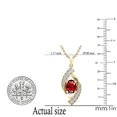 thumbnail image 4 of Dazzlingrock Collection 8X6mm Oval Garnet & Round White Diamond Flame Pendant for Women with 18 Inch Gold Chain (0.30 ctw, Color I-J, Clarity I2-I3) in 10K Yellow Gold, 4 of 5