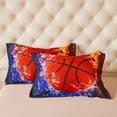 thumbnail image 3 of Koniroom 3-Piece Fire and Water Basketball Comforter Set Full Size for Boys - Kids Dynamic Sports Bedroom Decor - Themed Bedding Gift Idea, 3 of 6