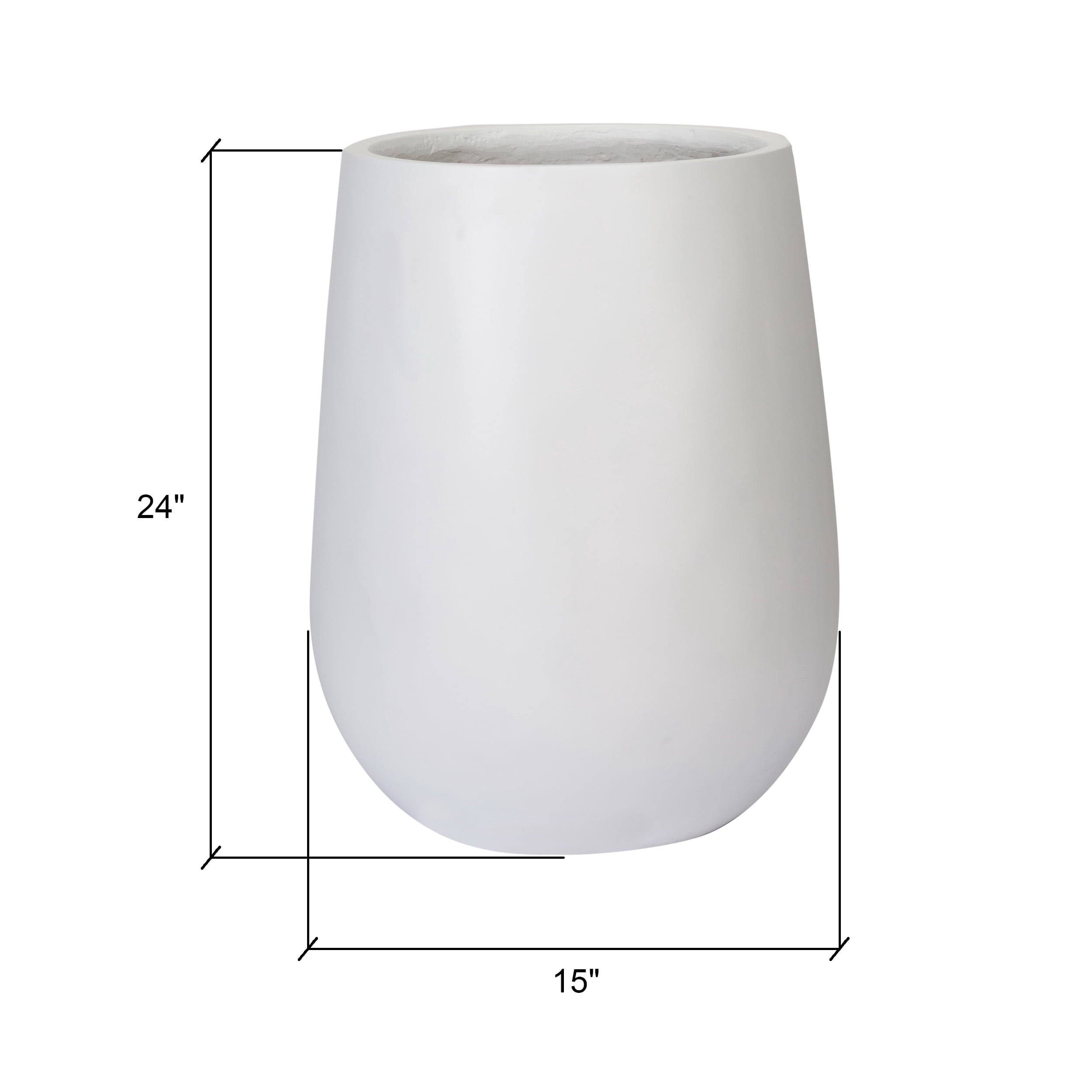 Nolan Modern Outdoor Planter - 24" White