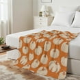 thumbnail image 6 of Fall Throw Blanket 60 X 50 Inch Burnt Orange Pumpkin Decorative Autumn Thanksgiving Day Themed Blanket Soft Lightweight Home Office Flannel Blankets for Couch Sofa Bed Living Room Decor, 6 of 8
