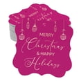thumbnail image 1 of Inkdotpot Real Rose Gold Foil Merry Christmas & Happy Text Tags Favor Bracket Shape Hang Pack Of 100 Paper Tags, 1 of 7