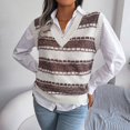 thumbnail image 6 of Minimalist Sweater Vest Women Cropped Knit for Weekend Outfits Women's Sweater Vest Casual Cute Houndstooth V Neck Fashion Graphic Tees Comfy Sleeveless Autumn Tunic, 6 of 8