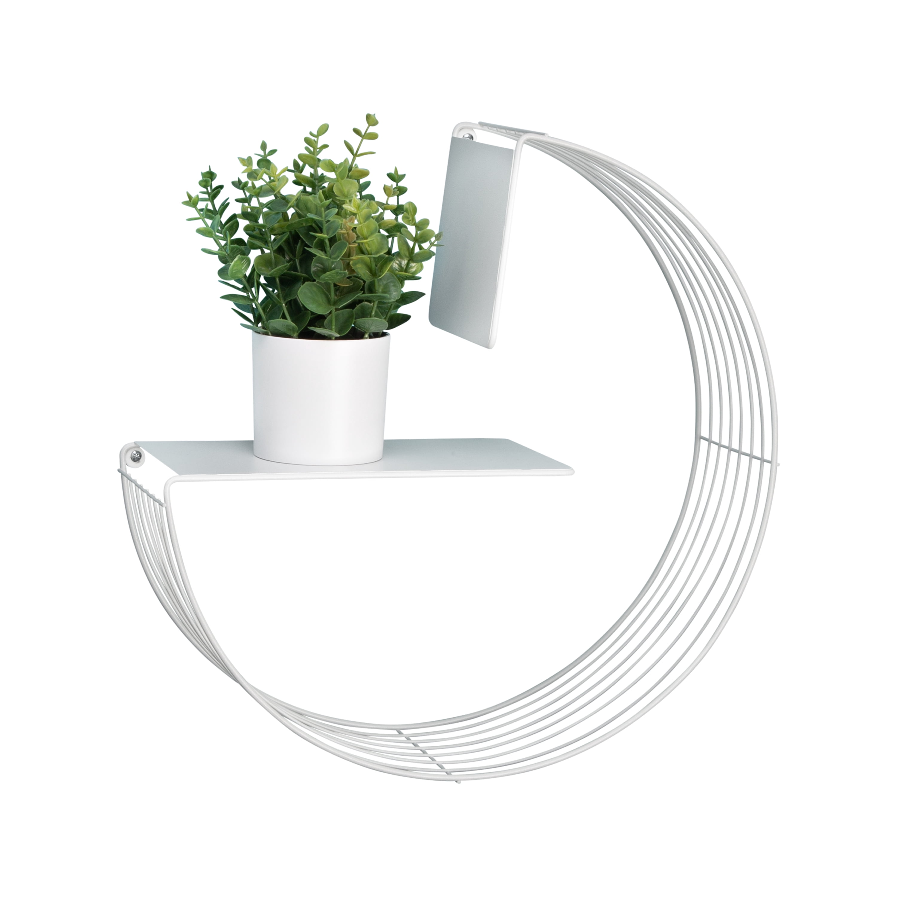 Honey-Can-Do 17.7" W x 17.7" H Steel Floating Circular Accent Shelf, White
