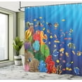 thumbnail image 4 of Ambesonne Undersea Shower Curtain, Colorful Fishes and Corals, 69"Wx84"L, Deep Sky Blue Salmon, 4 of 4