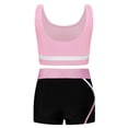 thumbnail image 2 of Xnihocha Kids Girls Gymnastic Ballet Dance Outfits Sleeveless Crop Tops and Booty Shorts Tracksuits Pink 14, 2 of 7