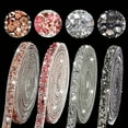 thumbnail image 2 of AIGIA 3 Yards Resin Rhinestone Ribbons Self Adhesive Diamond Crystal Ribbon Roll Glitter Diamond Belt for Art Craft DIY Party, 2 of 11