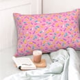 thumbnail image 4 of Rateoe Pink Donut Pattern Decorative Pillow Case,Throw Pillow Covers,Plush Pillow Cover,Soft Pillow Case,Velvet Pillow Case-14"x20", 4 of 6