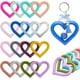 thumbnail image 1 of 16 anillos de silicona con forma de corazón para abalorios, 16 colores, llaveros coloridos con cuentas, bucle focal con agujeros y conectores de cuentas., 1 of 6