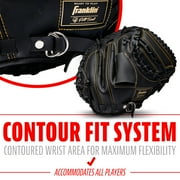 Franklin Sports Field Master Baseball Catchers Mitt, 31.5 in, Black/Gold, Right Hand Throw