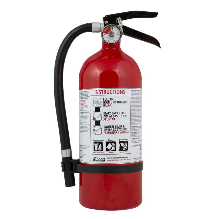 Kidde 2-A:10-B:C Rated Dry Chemical Fire Extinguisher, ABC