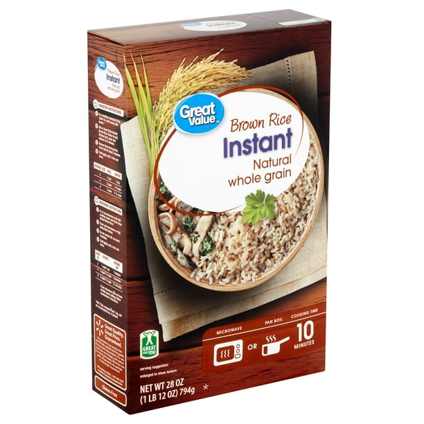 Great Value Natural Whole Grain Instant Brown Rice, 28 oz