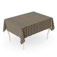 thumbnail image 1 of JSDART Tweed Hounds Tooth Geometric in Brown and Beige Color Classical English Glen Plaid Prin Tablecloth Table Desk Cover Home Party Decor 60x120 inch, 1 of 1