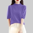 thumbnail image 2 of TTUHYWXI Women's Summer Lightweight Tops Short Sleeve Dressy Blouse (Purple, L), 2 of 5